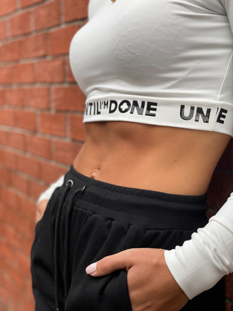 White Long Sleeve Crop