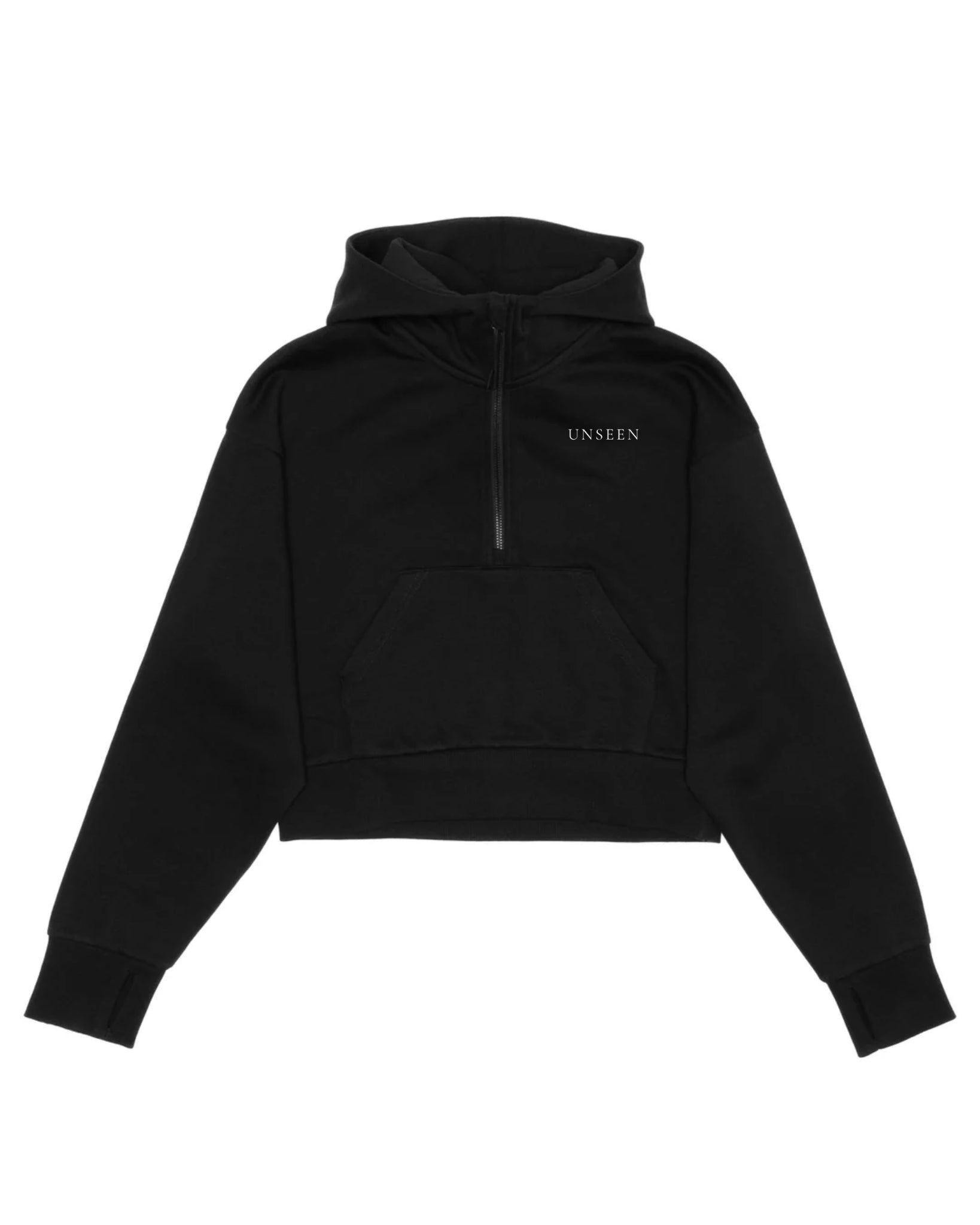 CROPPED Drop Shoulder Zip Hoodie