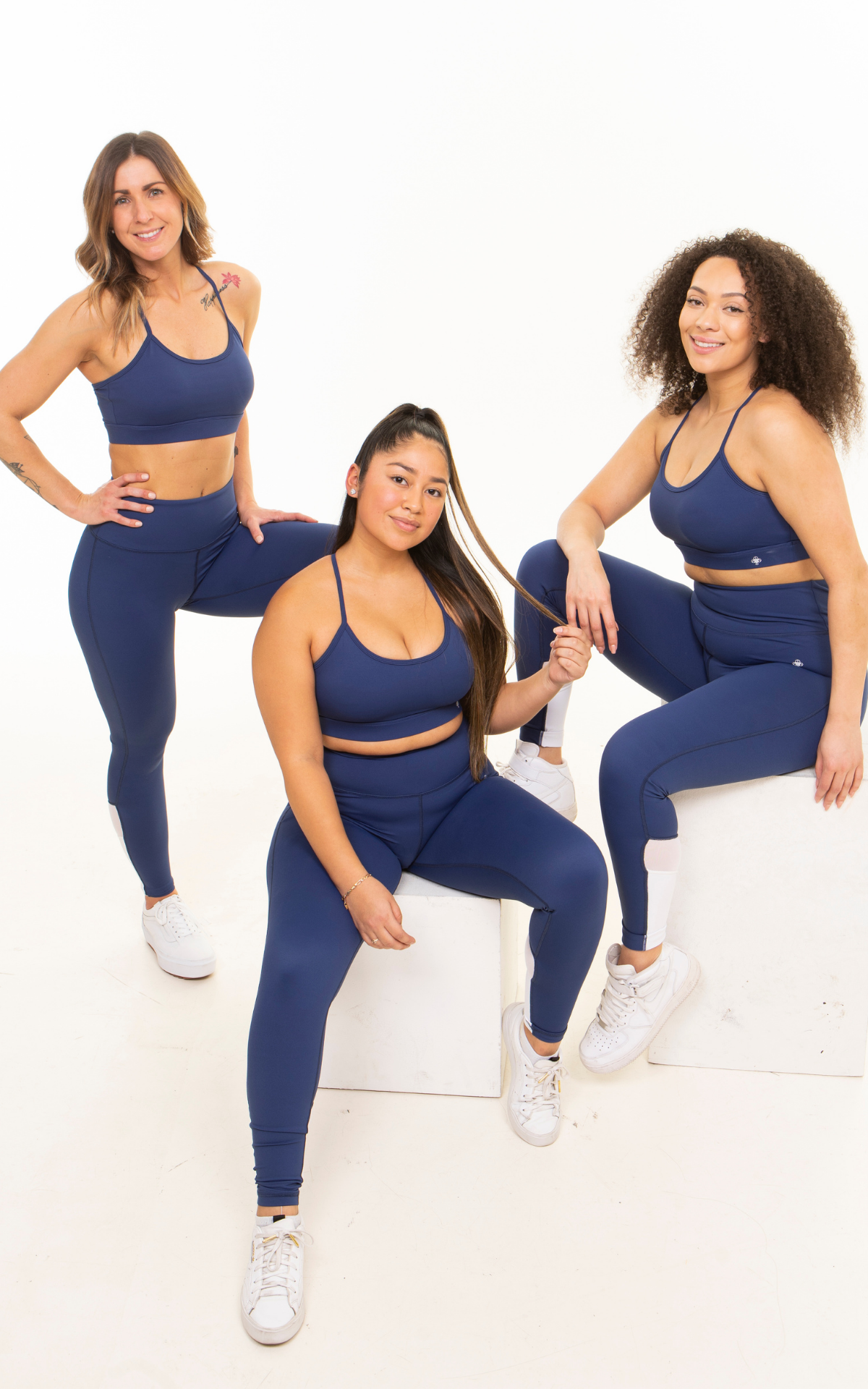 High-Waist  Blue Navy Leggings