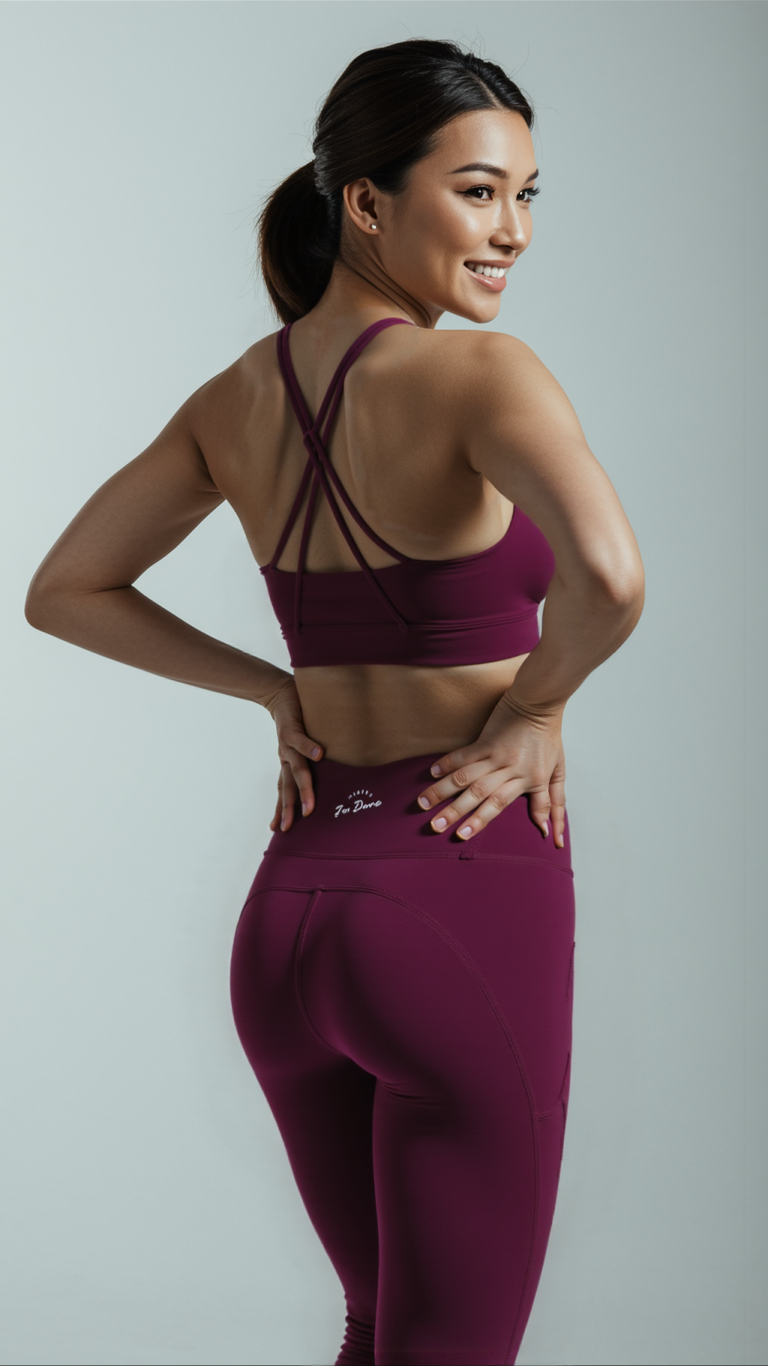 High-Waist Burgundy Leggings